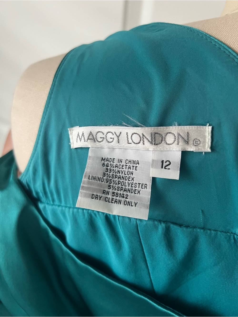 Maggy London Teal Satin Draped Midi Dress - Picture 15 of 15
